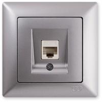 VS2815130 Розетка компьютерная cat5E 1-я серебряный металлик