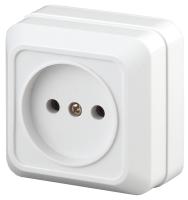 2-201-01 Intro Розетка 2P, 16А-250В, IP20, ОУ, Quadro, белый (10/200/3600)