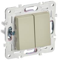 SKANDY Выключатель 2-клавишный проходной 10А SK-V05B бежевый IEK