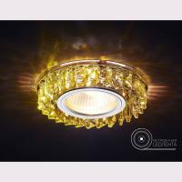 S255 CH/YL хром/прозрачный хрусталь/MR16+3W(LED YELLOW)