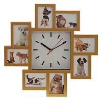 757205 Фоторамка для 8 фото с часами  L37 5 W4 H37 5 см