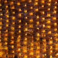 Гирлянда Сеть 2х1,5м, черный ПВХ, 288 LED ТЕПЛЫЙ БЕЛЫЙ (шнур питания в комплекте)