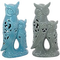 263555 Фигурка декоративная Совы с подсветкой  L9 W5 H18 см  (2хLR44)  2в.
