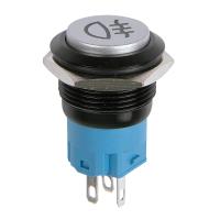 Кнопка  антивандальная Ø19 Фикс 12В (2с) ON-OFF зеленая (Противотуманки)  REXANT