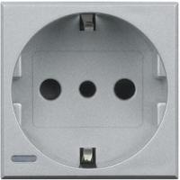 BT Axolute Алюминий Розетка с/з с защитными шторками  возможность индикации 2 мод