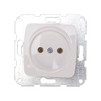 DEA Розетка 1-ая керамика б/з с/у 10А мех. Бел KRANZ  