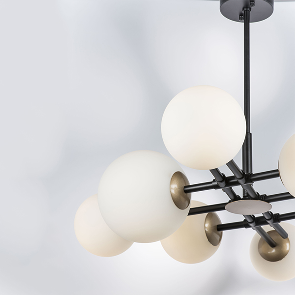 815480 Люстра CROCO 8х40W E14 ЧЕРНЫЙ МАТОВЫЙ/ЗОЛОТО