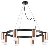 LR0183081 Люстра RULLO 8х50W GU10 ЧЕРНЫЙ/МЕДЬ (571018+214430-8+202431-8)