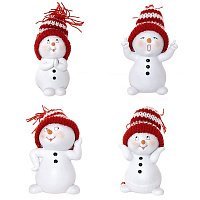 721816 Фигурка декоративная Снеговик  L4 5 W4 H7 см  4в.