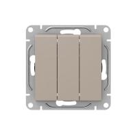 Механизм выключателя, трёхклавишный, кремовый Эпика EKF