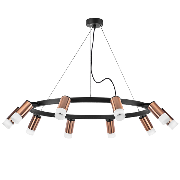 LR0203001 Люстра RULLO 10х50W GU10 ЧЕРНЫЙ/МЕДЬ (571020+214430-10+202431-10)