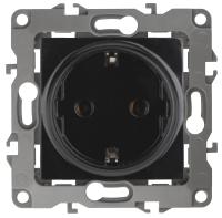 12-2101-06 ЭРА Розетка 2P+E Schuko, 16A-250В, IP20, Эра12, чёрный (10/100/2800)