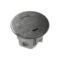 Лючок 2 мод. (1 мод. 45х45 мм.),  круглый, круглая крышка, оцинкованная сталь, IP44, (с уст. набором)