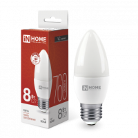Лампа сд LED-СВЕЧА-VC 8Вт 230В Е27 4000К 760Лм IN HOME
