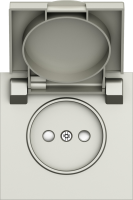 Накладка для розетки без заземления, с крышкой, 16A 250 В~, шампань, серия S08