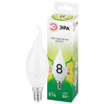 LED BXS-8W-830-E14 GL  Лампа светодиодная ЭРА GREEN LINE LED BXS-8W-830-E14 GL 8Вт свеча на ветру теплый свет E14