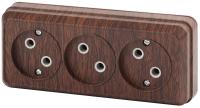 2-205-10 Intro Розетка 3х2P, 16А-250В, IP20, ОУ, Quadro, венге (10/200/2400)