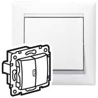 Legrand Valena Бел Выключатель 2-х клавишный с индикац на 1-й клавише с нейтралью