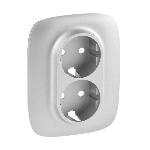 Legrand Valena ALLURE Алюм Накладка розетки с/з 2-ной