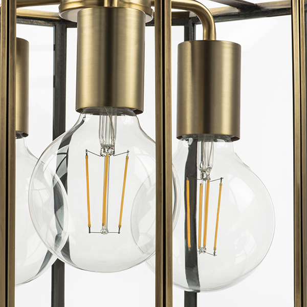 798231 Люстра GENNI 3х40W E27 ЛАТУНЬ/ПРОЗРАЧНЫЙ