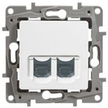 Legrand Etika Бел Розетка компьютерная 2-ая RJ45  категория 5е UTP
