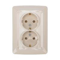 DEA Розетка 2-ая с/з с/у 16А Беж KRANZ 