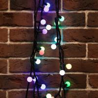 Гирлянда Мультишарики Ø23 мм, 10 м, 80 LED RGB, черный Каучук, IP67, быстрая смена цвета, 230В соединяется NEON-NIGHT (нужен шнур питания 315-000)