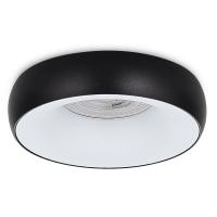 Светильник встраиваемый, GU10, D95xH35мм, IP20, черное основание, белый плафон, без лампы