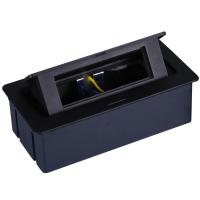 Настольный встраиваемый выдвижной розеточный блок  6 мод. (3 мод. 45х45), черный