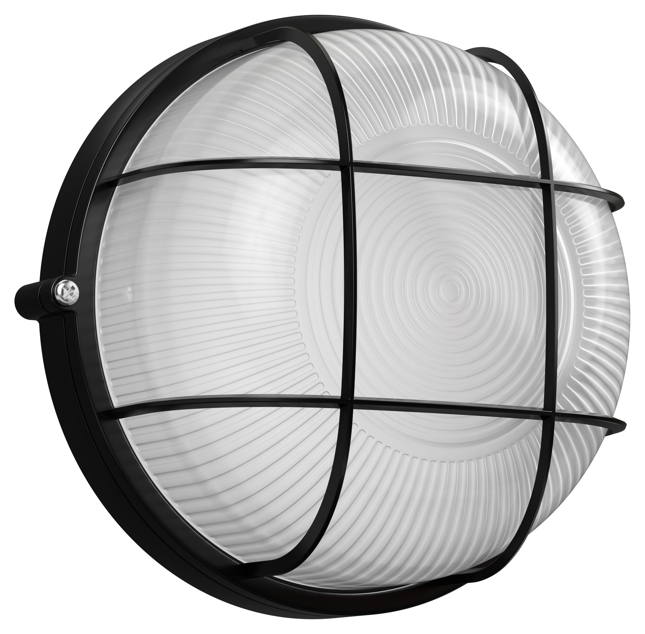 Светильник НПП1302 круг с решеткой 60Вт IP54 черный IEK