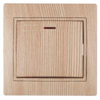 1-102-11 Intro Выключатель с подсветкой, 10А-250В, IP20, СУ, Plano, сосна (10/200/2400)