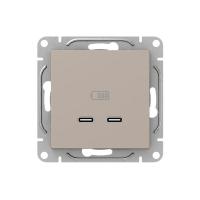 Механизм розетки USB-C - 2шт, кремовый Эпика EKF