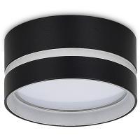 Светильник накладной, GX53, D85xH40мм, IP20, черный, без лампы