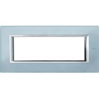 BT Axolute Голубое стекло Рамка 6 модулей прямоугольная