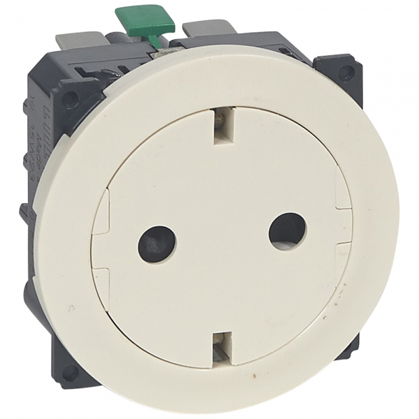 Legrand Celiane2 Беж Розетка с плоской лицевой панелью с/з  безвинт зажим (накладка+механизм)