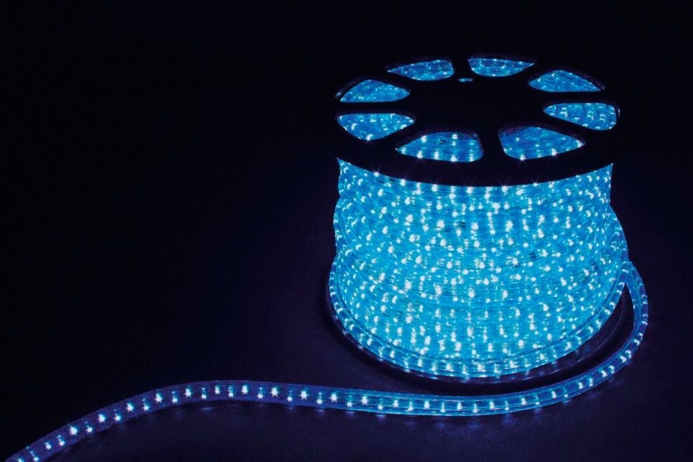 Дюралайт светодиодный Feron LED-F3W 3-х жильный, синий, 2,88Вт/м 72LED/м 50м 220V FERON LED-F3W