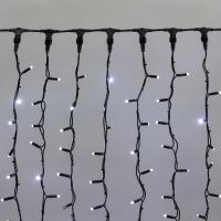 Гирлянда светодиодная Занавес 2х1,5м 360 LED БЕЛЫЙ черный КАУЧУК IP67  постоянное свечение 230В соединяется NEON-NIGHT шнур в комплекте