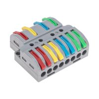 Клемма СМК 4х2 проходная разветвительная 4 полюса, с монтажной площадкой (1 ввод, 2 вывода на полюс) (20 шт/уп) REXANT