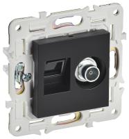 SKANDY Розетка двойная TV+RJ45 кат.6E SK-A15Bl черный IEK