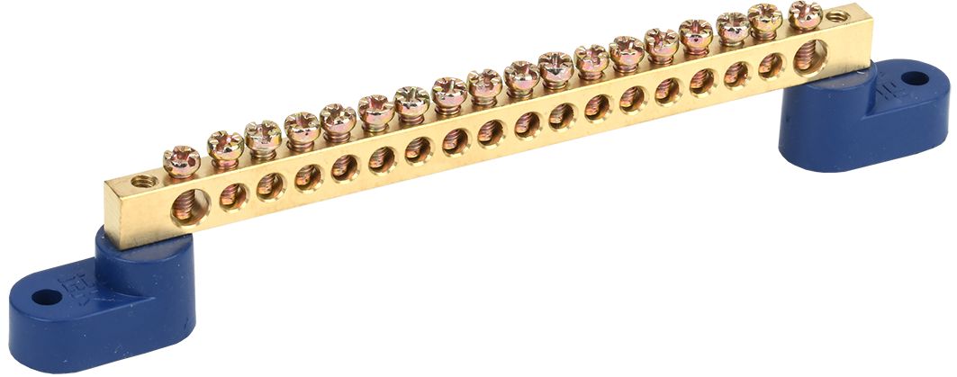 Шина N "ноль" на двух угловых изоляторах ШНИ-6х9-18-У2-С IEK