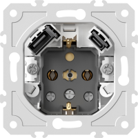 Механизм розетки Schuko 16А 250 В~ с зарядным устройством USB A+C, 5V/3A, мощность 20W, на винтах