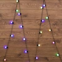 Гирлянда Шарики Ø30мм, 5м, темно-зеленый ПВХ, 25 диодов, цвет RGB