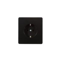 Розетка ROUND 1-ая с/з с/у, со шторками 16А оникс KRANZ