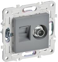 SKANDY Розетка двойная TV+RJ45 кат.6E SK-A15Gr серый IEK