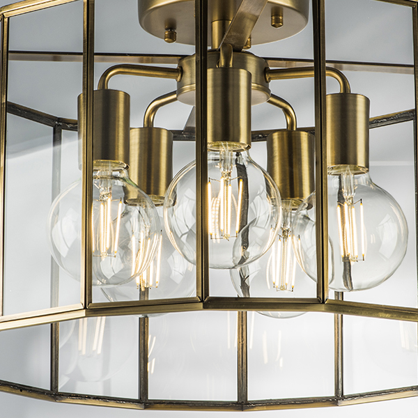 798251 Люстра GENNI 5х40W E27 ЛАТУНЬ/ПРОЗРАЧНЫЙ