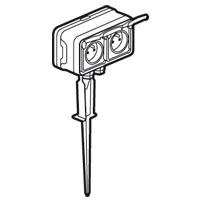 Legrand Plexo Серый Переносной розеточный блок 2x2К+3