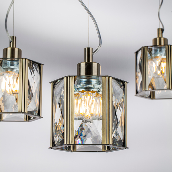 722013 Люстра LIMPIO 1х40W E27 БРОНЗА/ПРОЗРАЧНЫЙ