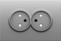 Накладка для розетки 2-й без заземления, со шторками 16A 250 В~, серый графит, серия S08