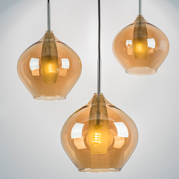 803043 Подвес PENTOLA 1х25W G9 ХРОМ/ЯНТАРЬ