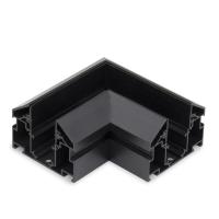 Угловой соединитель горизонтальный для Трекового шинопровода + Закладного профиля черный для натяжного потолка ПВХ 48V, MAGNET AM538 BK